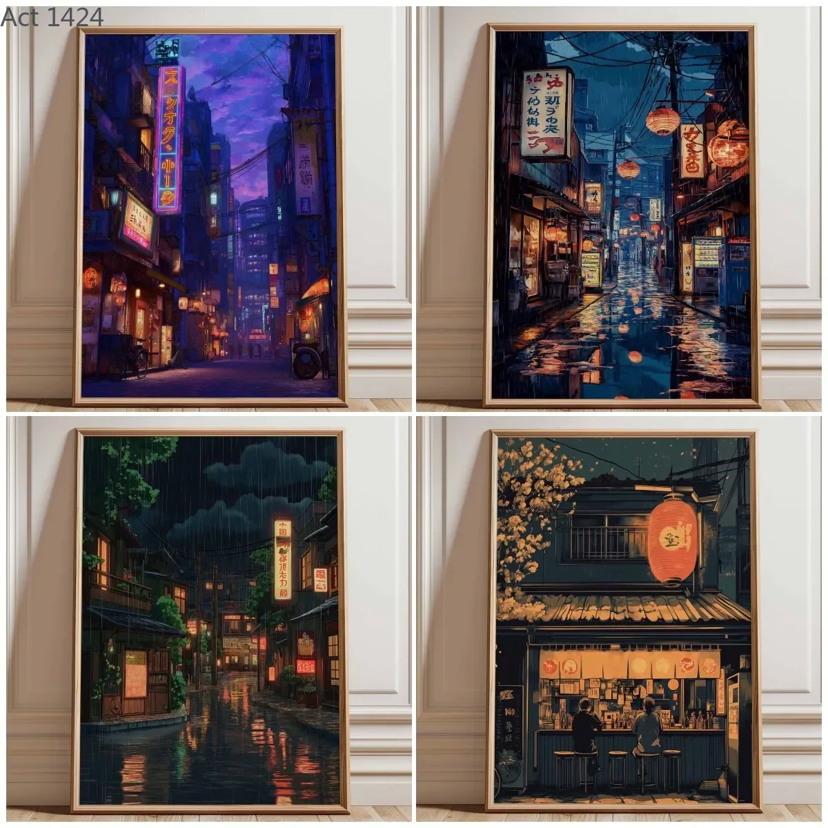 Neon-Tokyo-Straßen-Posterdruck – Japanese Tokyo Lifestyle Bewertung und Preis